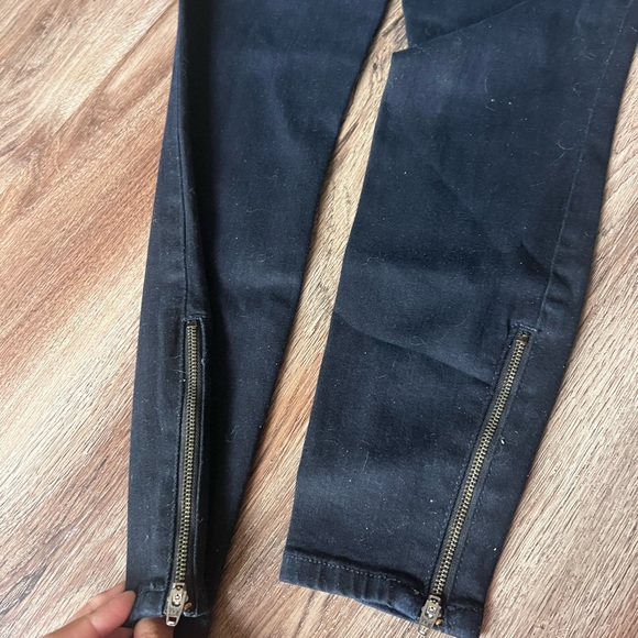 Bebe black moto zip skinny jeans size 25 - Picture 2 of 6